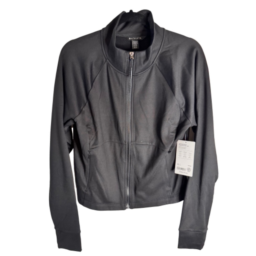 Athleta Unstoppable Cropped Fleece Lined Full Zip Womens Athlesuire Jacket